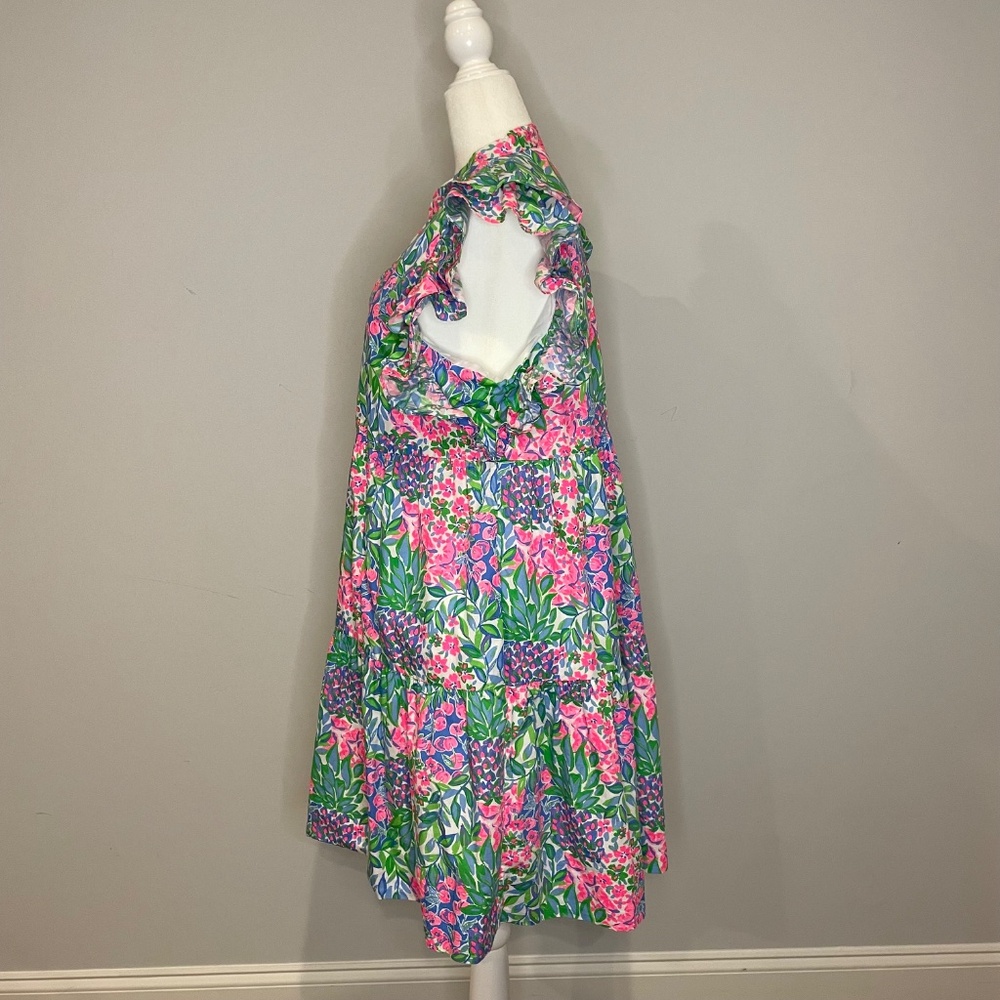 Lilly Pulitzer Pink and Green Floral Midi Dress - Picture 4 of 8